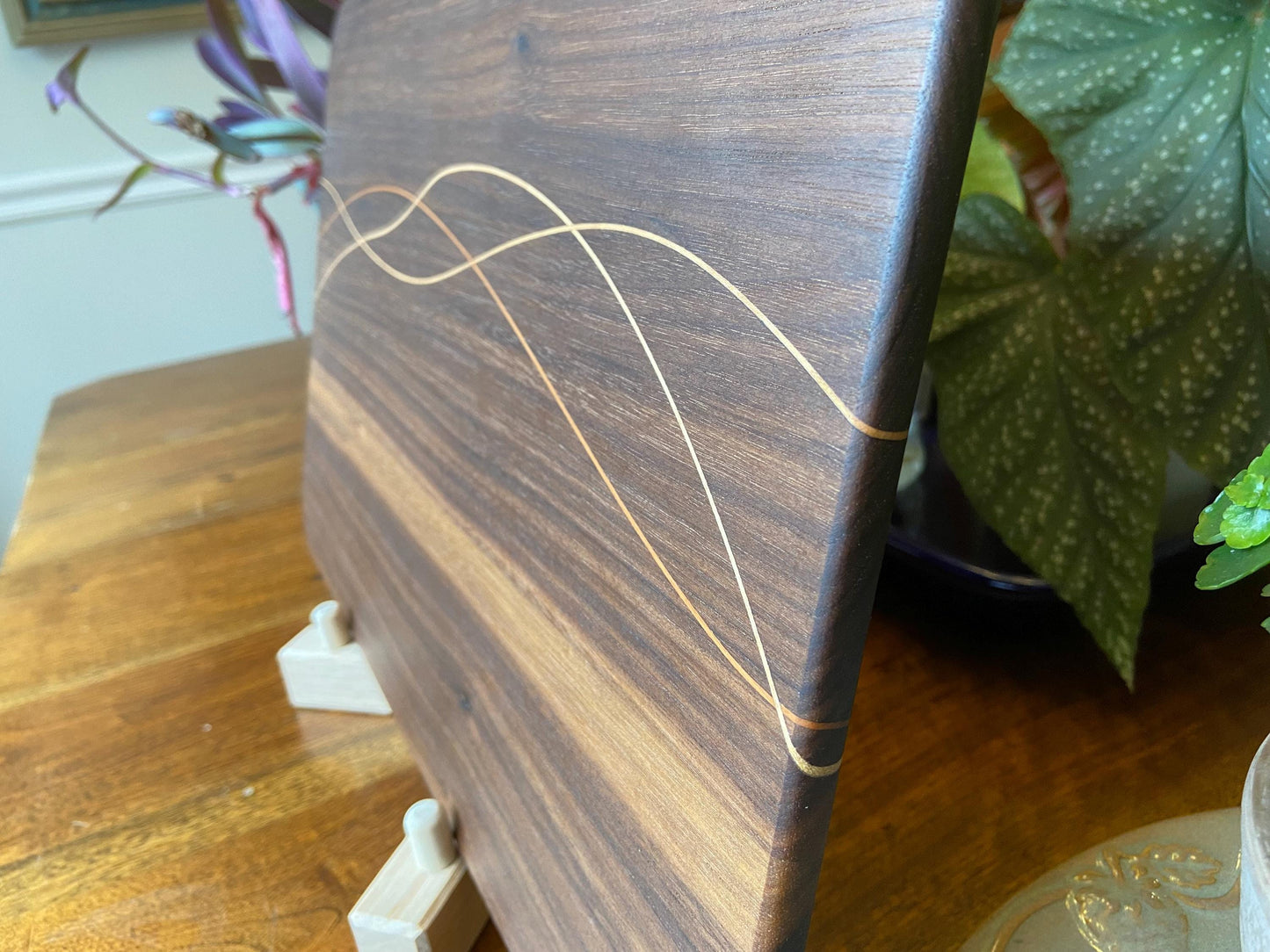 Walnut Charcuterie Board - Cherry & Maple Decorative Banding