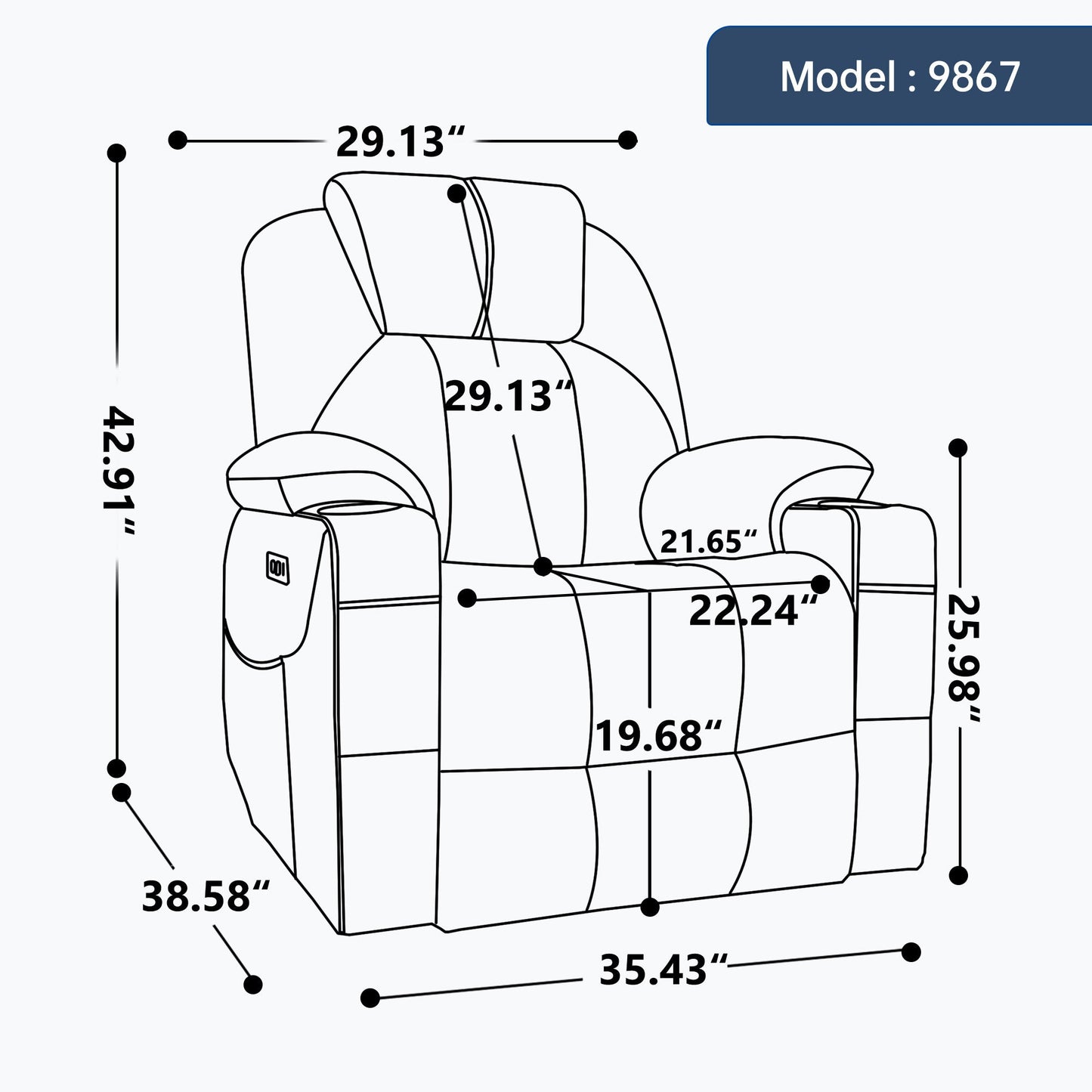 Up to 350 LBS polyester Power Lift Recliner Chair, Heavy Duty Motion Mechanism with 8-Point Vibration Massage and Lumbar Heating, USB and Type-C Ports, Stainless Steel Cup Holders, Khaki