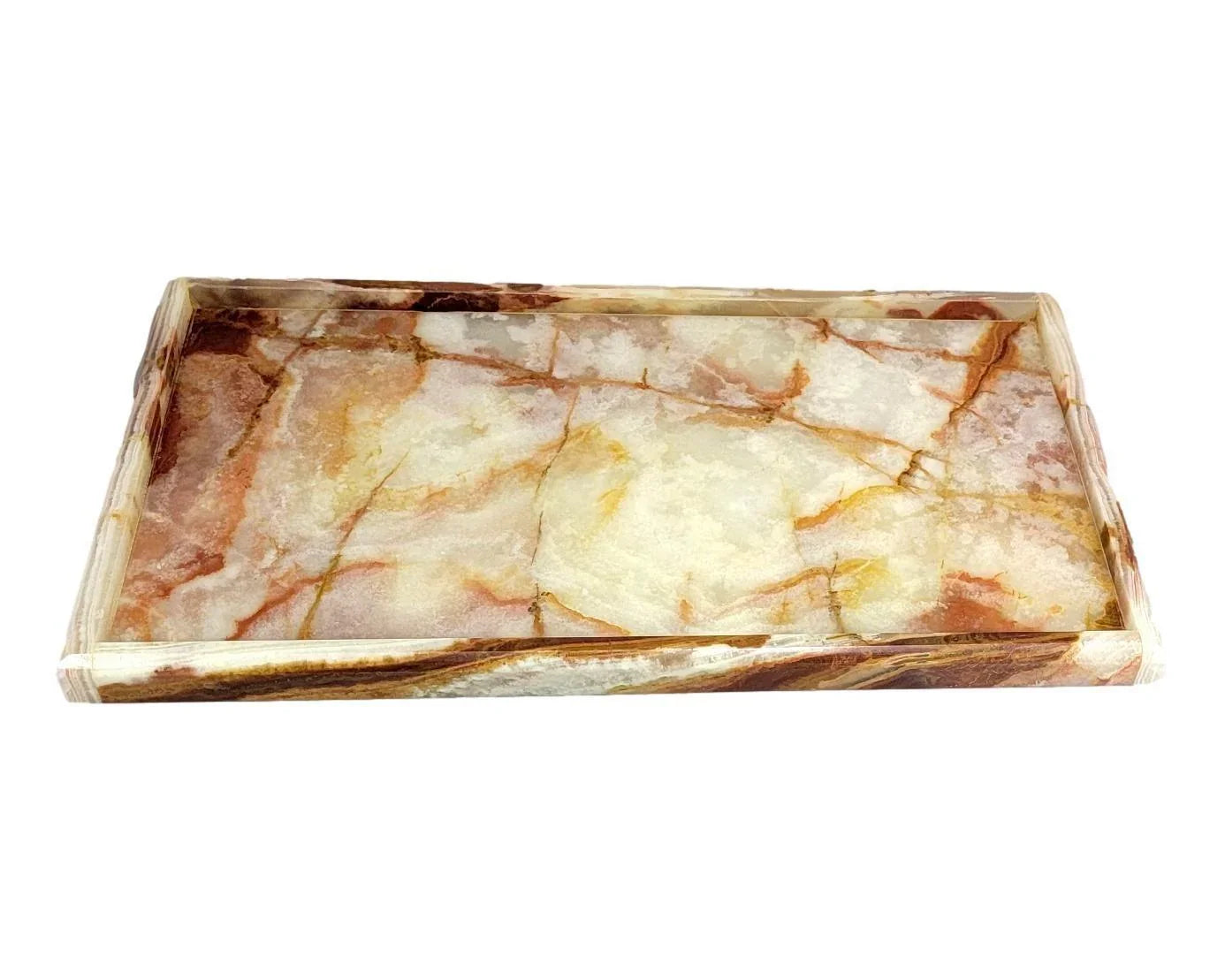 Bathroom Vanity Tray of Multi Brown Onyx