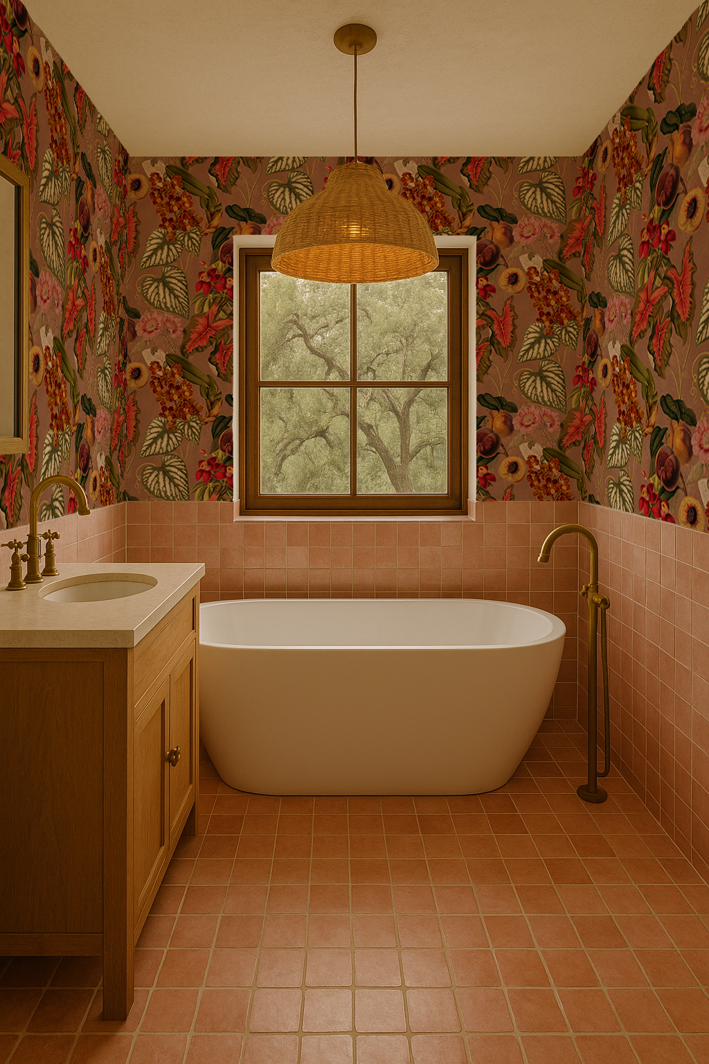 Cali Tropicale Wallpaper, mocha mousse