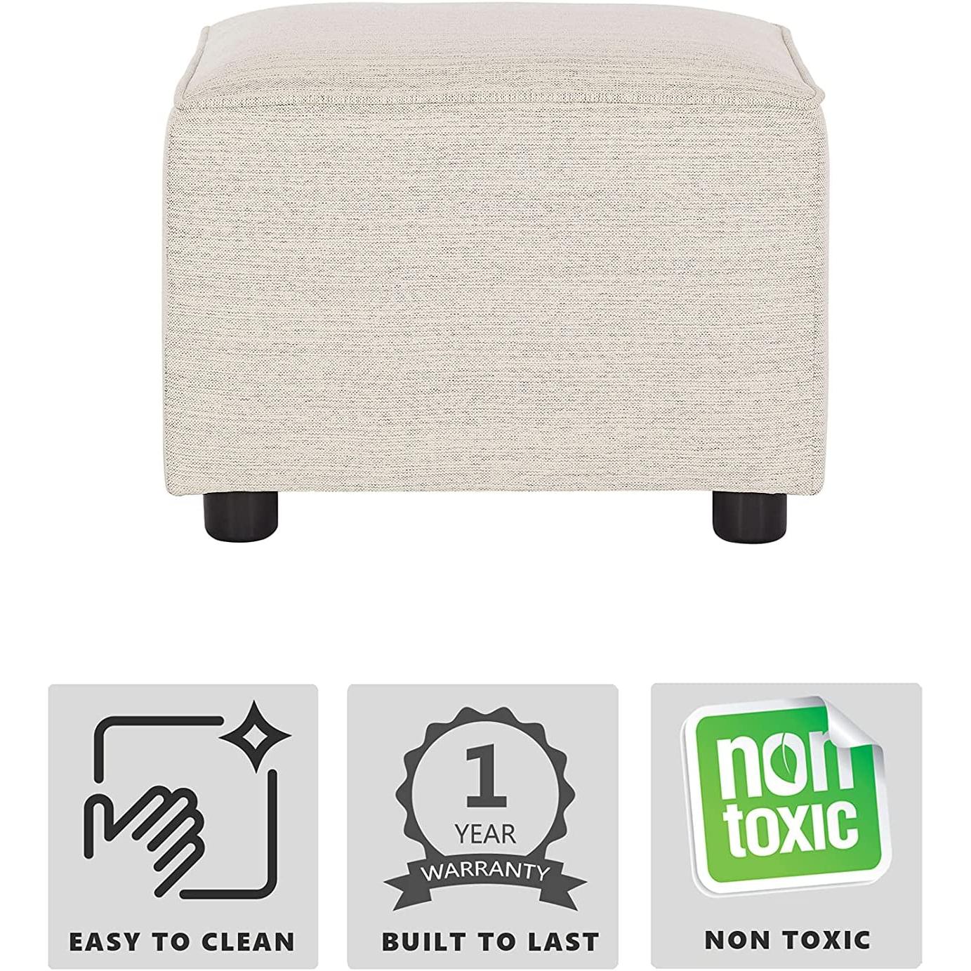 Thunder Grey Upholstered Ottoman For Nursing Moms Nursery