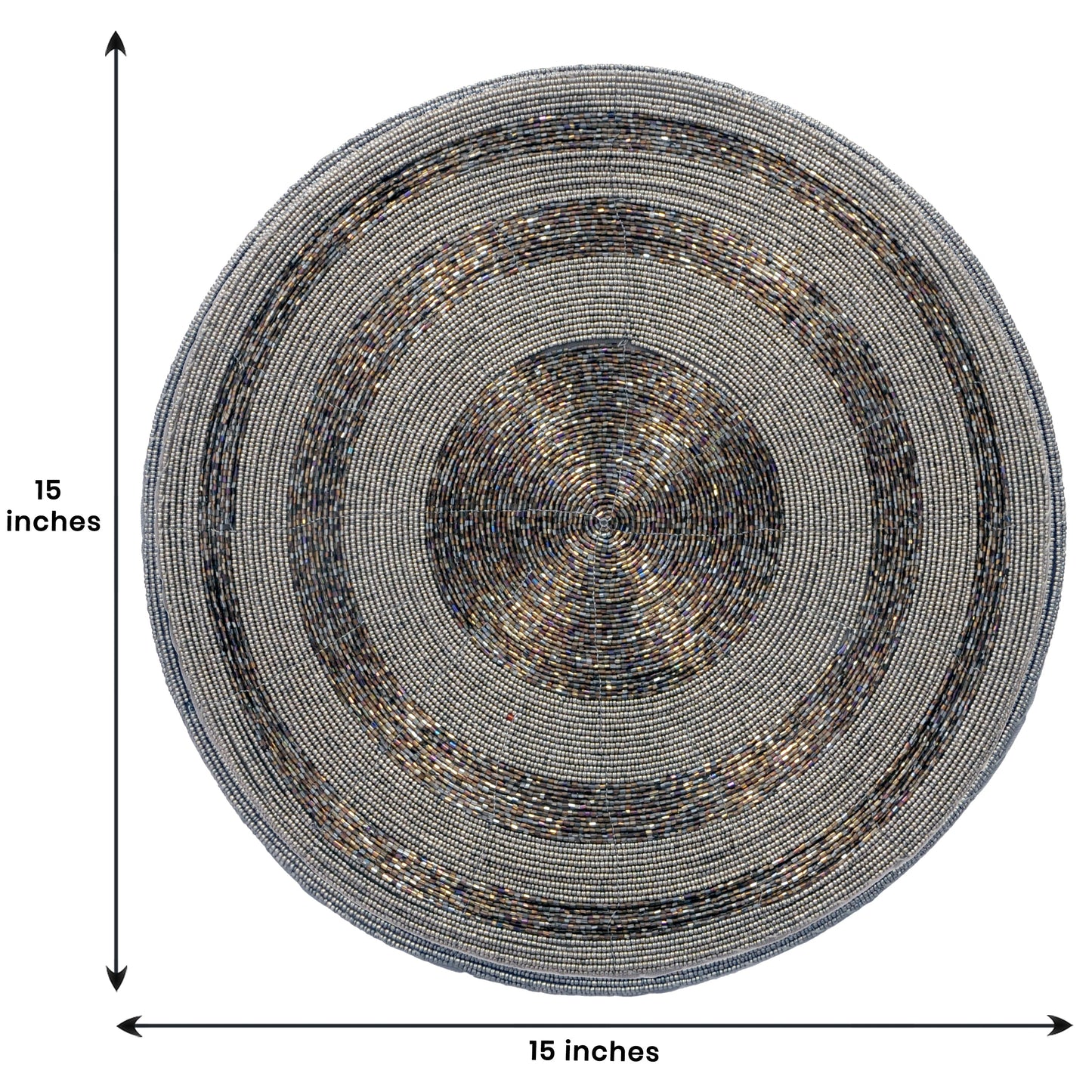 Beaded Placemats – Handmade Round Embroidered Beads | 14 Inch Table Decor