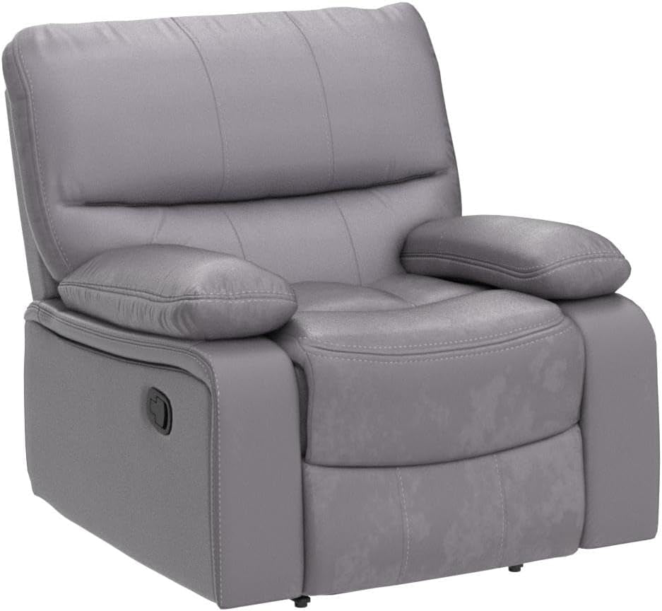 Microfiber Reclining Sofa Set Grey Living Room 8007
