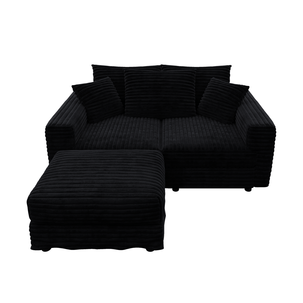 82.7" Plush Corduroy 3-Seat Sofa