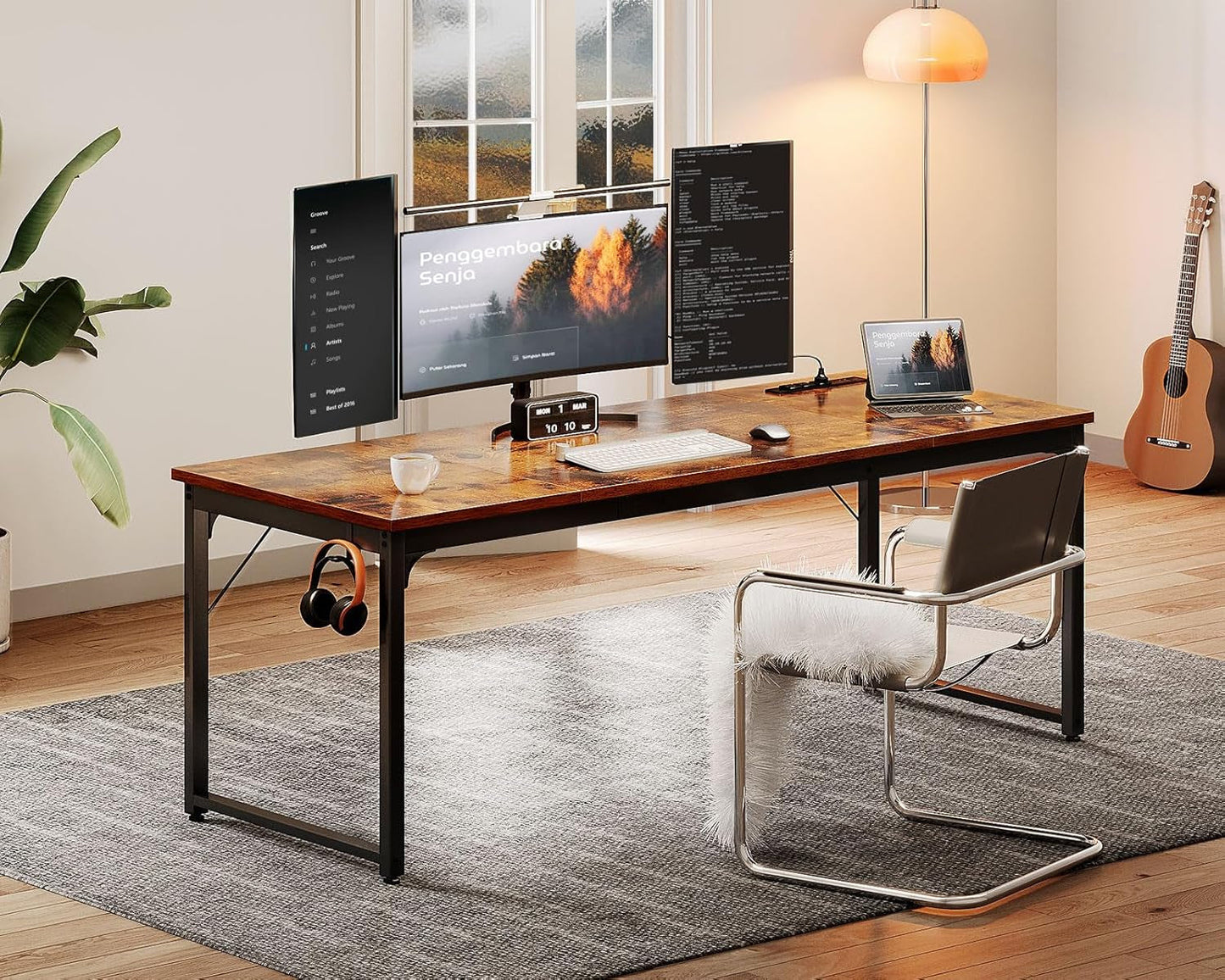 71 Inch Computer Desk With USB Ports For Office And Study