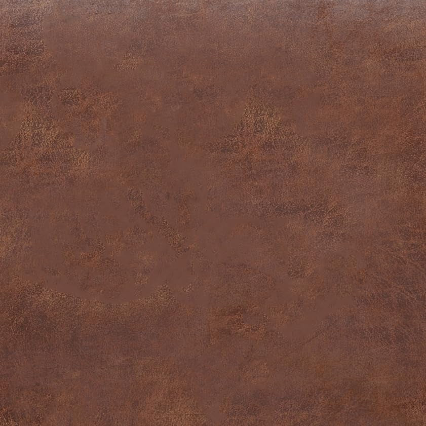 Storage Ottoman 30 Inch Distressed Saddle Brown Leatherette