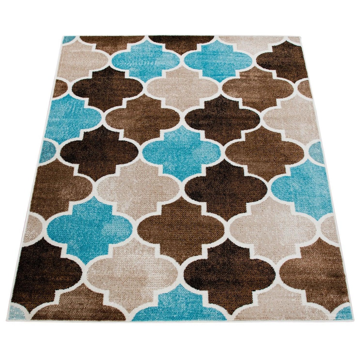 Beige Brown Area Rug for Living Room Moroccan Pattern