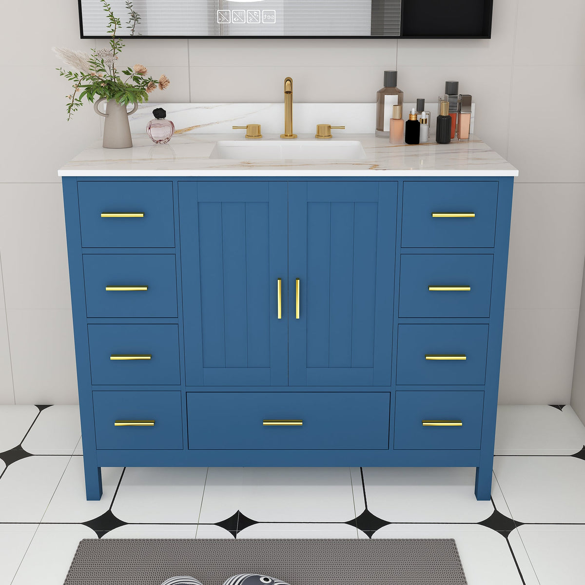 42" Modern Solid Wood Bathroom Vanity with Sink