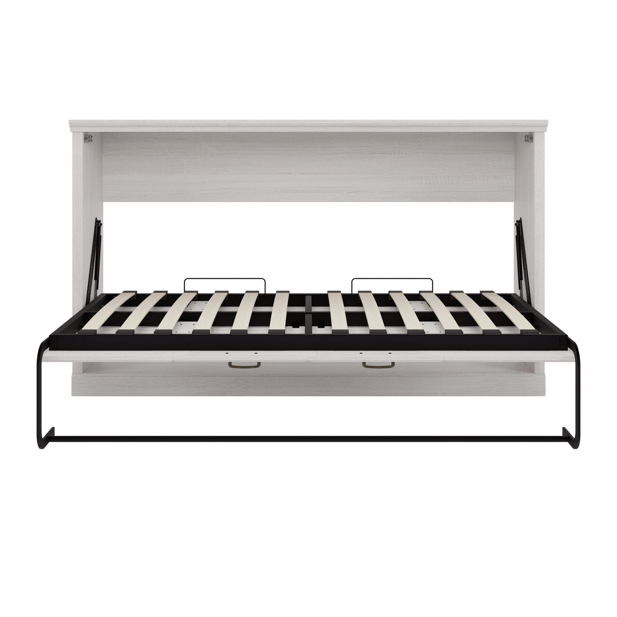 Twin Size Horizontal Murphy Bed in Rustic White