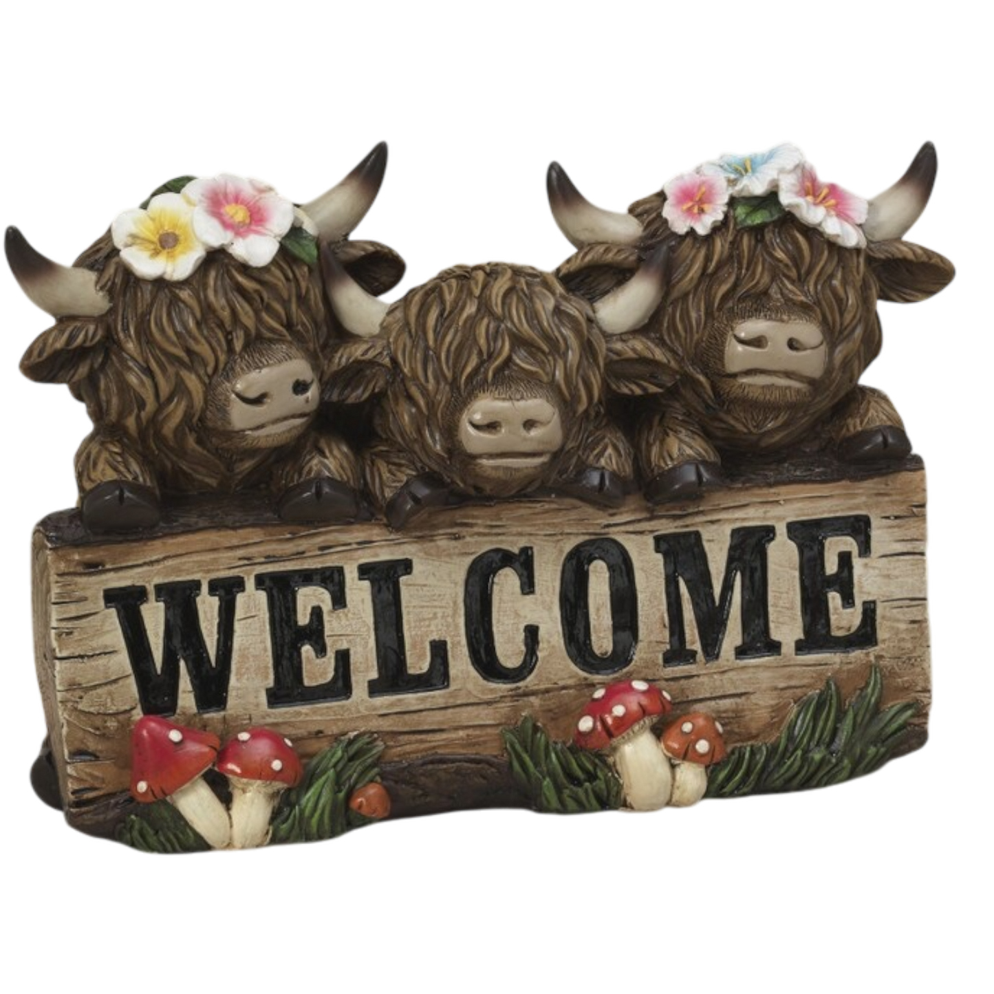 Welcome Highland Cattle Figurine