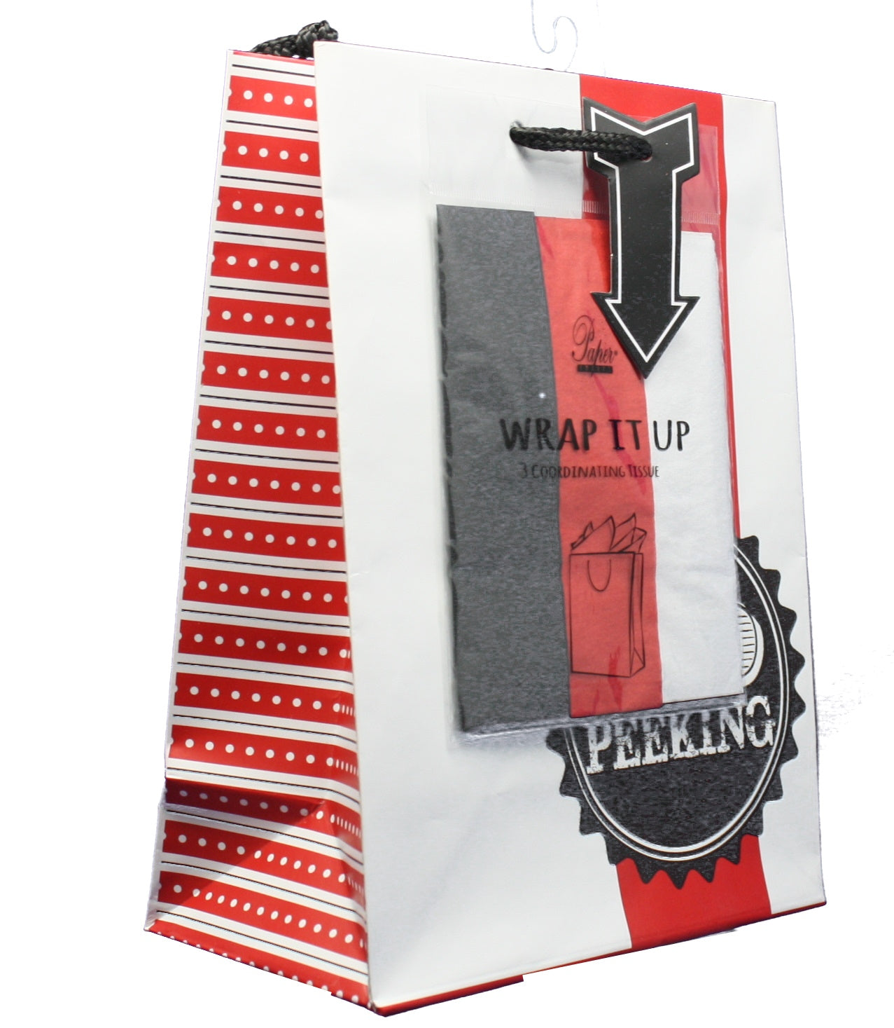 Contemporary Gift Bag With Tissue - No Peeking Medium