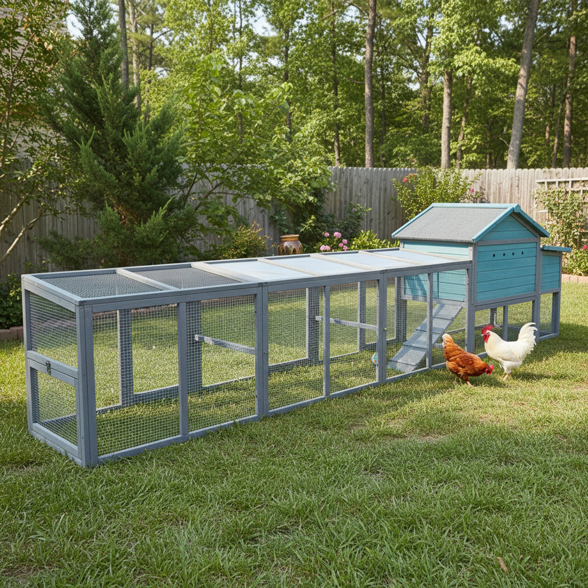 141" Large Wooden Chicken Coop