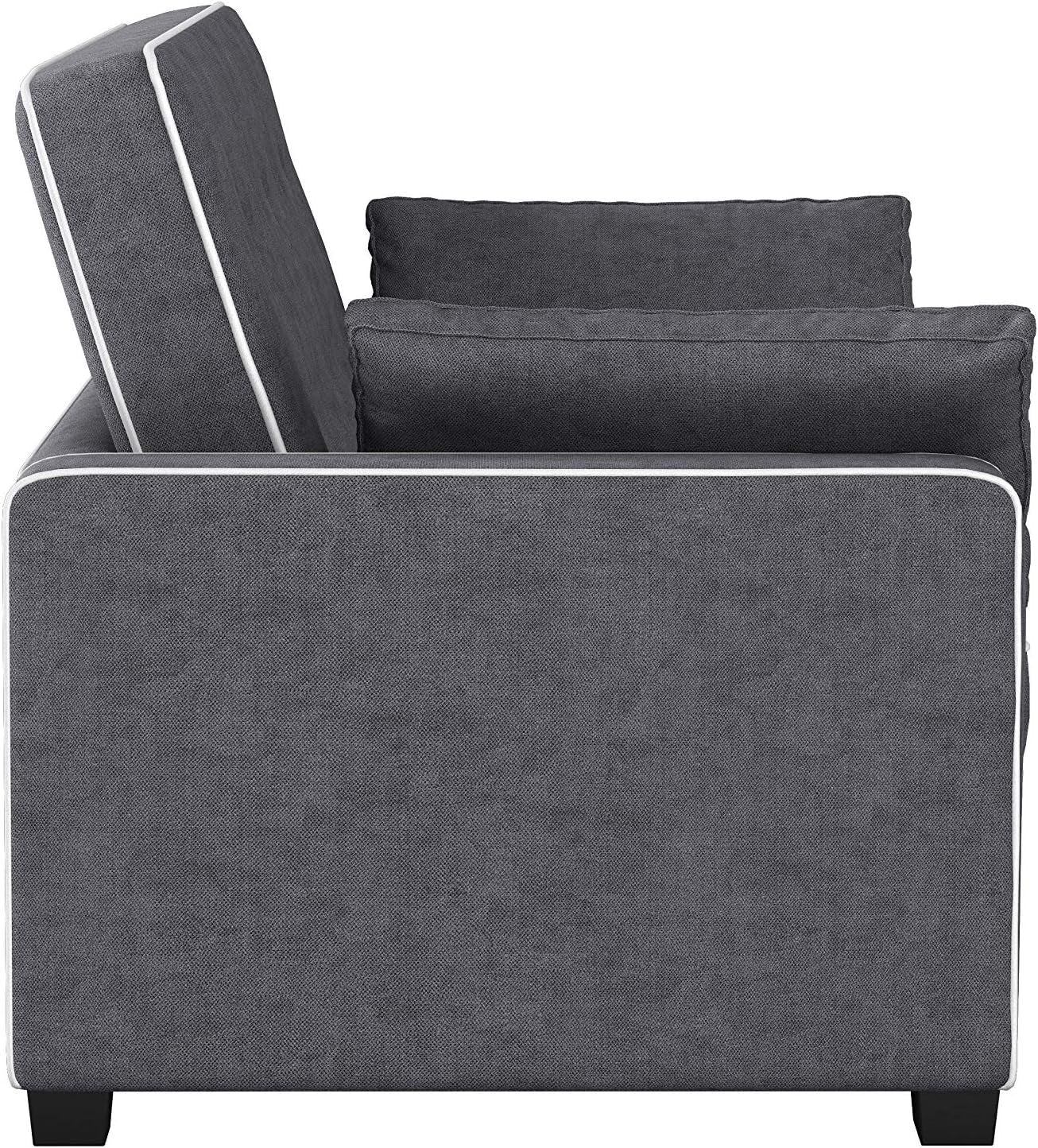 Ainsley Loveseat With Pull Out Sleeper Microfiber Charcoal