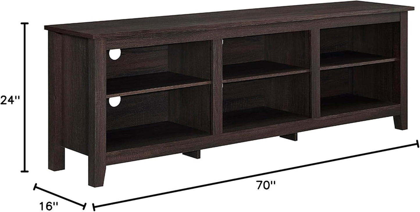 70 Inch TV Stand Espresso Finish With Adjustable Shelves