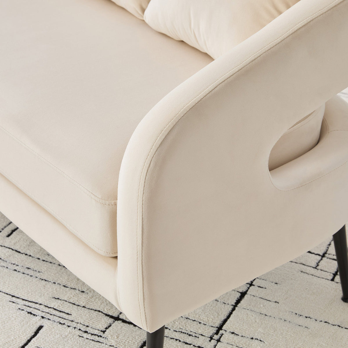 Modern Upholstered Velvet Loveseat Settee with 3 Pillows