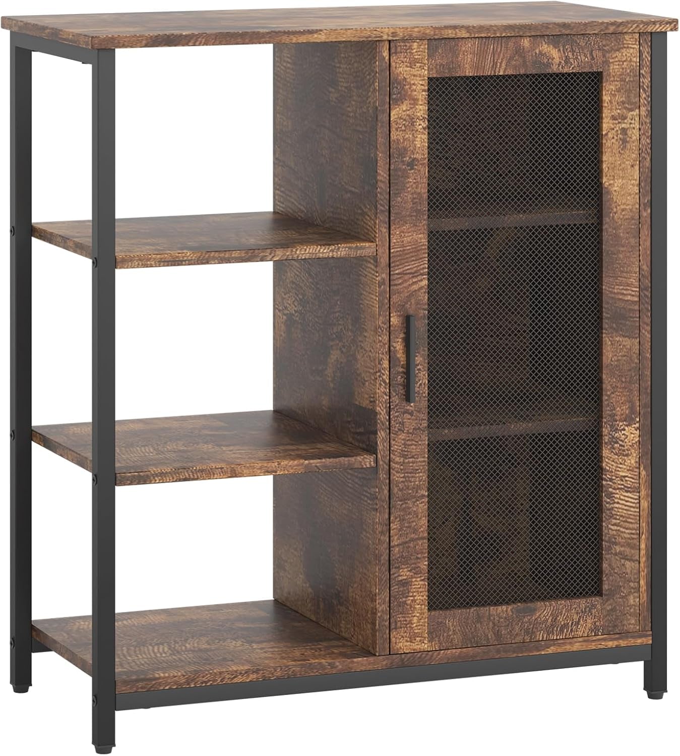 Mini Coffee Bar Cabinet 27.5 Inch Brown Finish Storage Unit