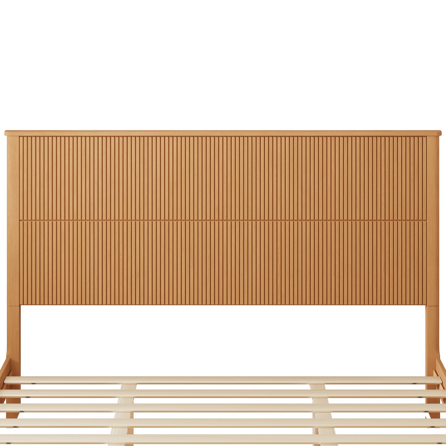 Solid Wood King Bed Frame with Tall Headboard