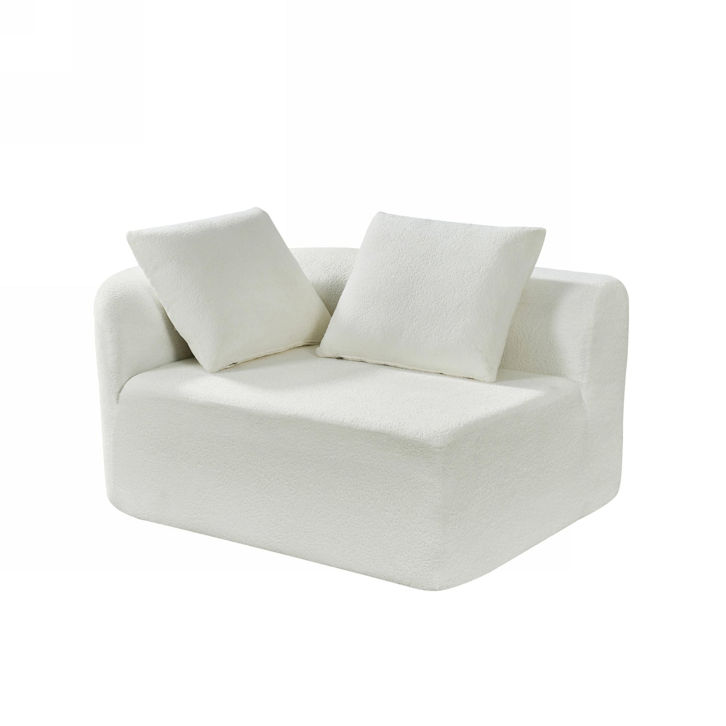 116' Modern Curved Sectional Sofa with High-Density Fully Compressed Sponge and Chaise Lounge, Pearl Upholstery, 2-Piece Set, Fully Assembled Right Hand Facing, Perfect for Living Room, Lounge