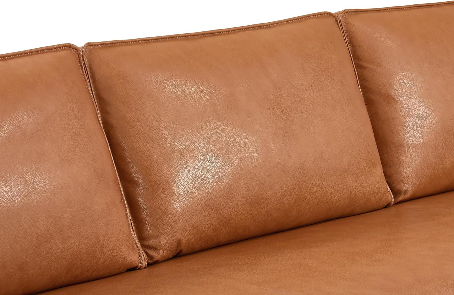 Leather Sofa 90 Inch Cognac Tan Brown Italian Nappa