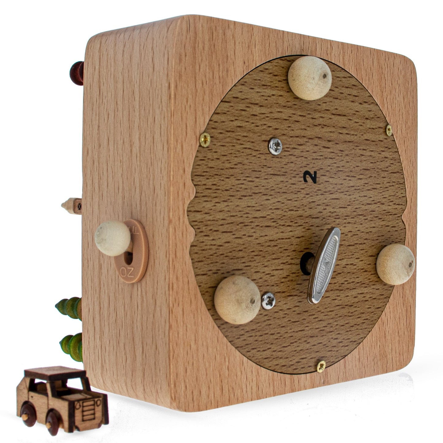 Eiffel Tower, Paris, France Wooden Musical Figurine with Moving Car