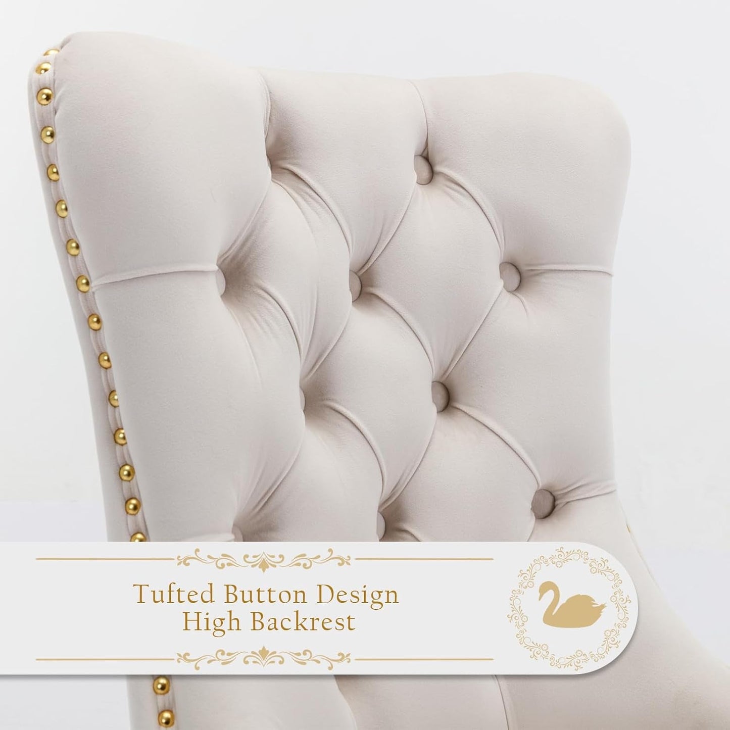 Velvet Dining Chairs Set Of 4 With Gold Plated Legs