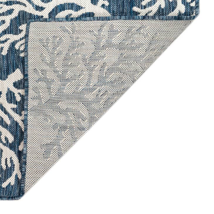 Carmel Coral Border Indoor/Outdoor Rug Navy - 3'9" x 5'7"