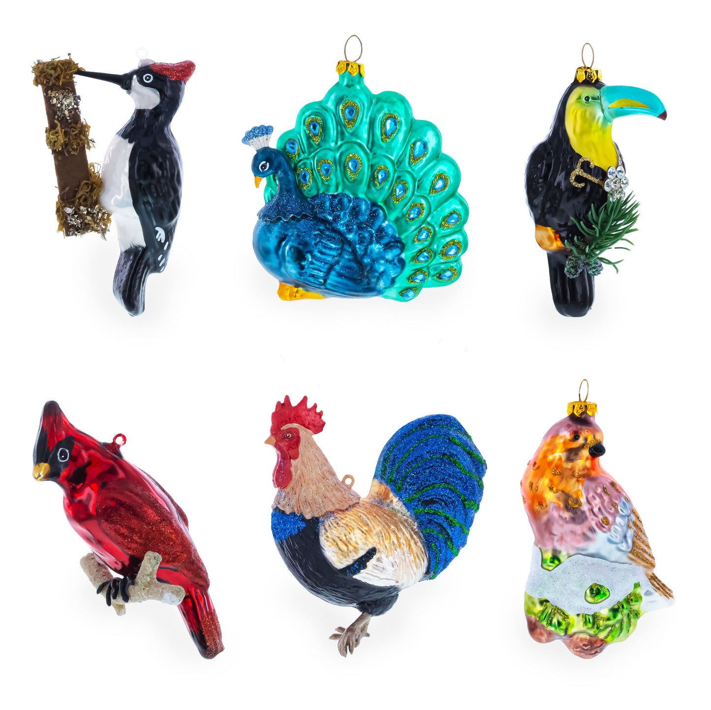 Red Cardinal Bird Encased in Glass Ball Christmas Ornament