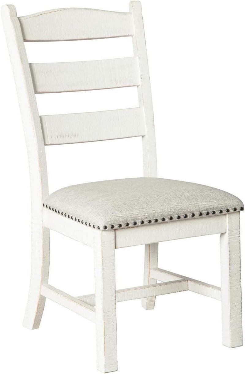 Vintage Farmhouse Cushioned Dining Chairs Whitewash 2 Pack