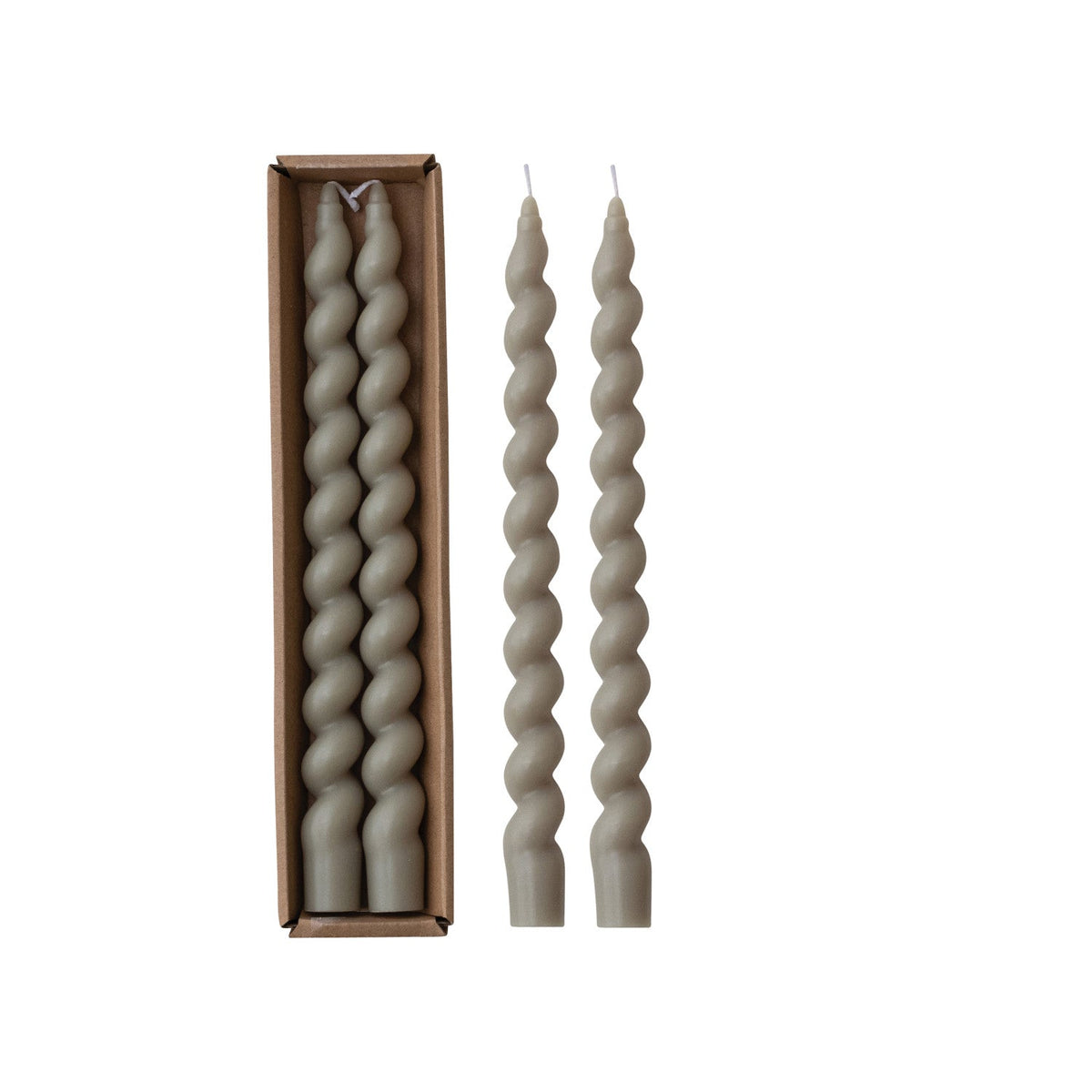 Set of 2 Twisted Taper Candles, 2 Color Options