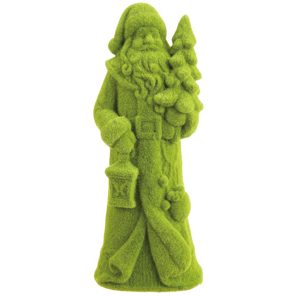 22" FLOCKED SANTA HOLDING TREE