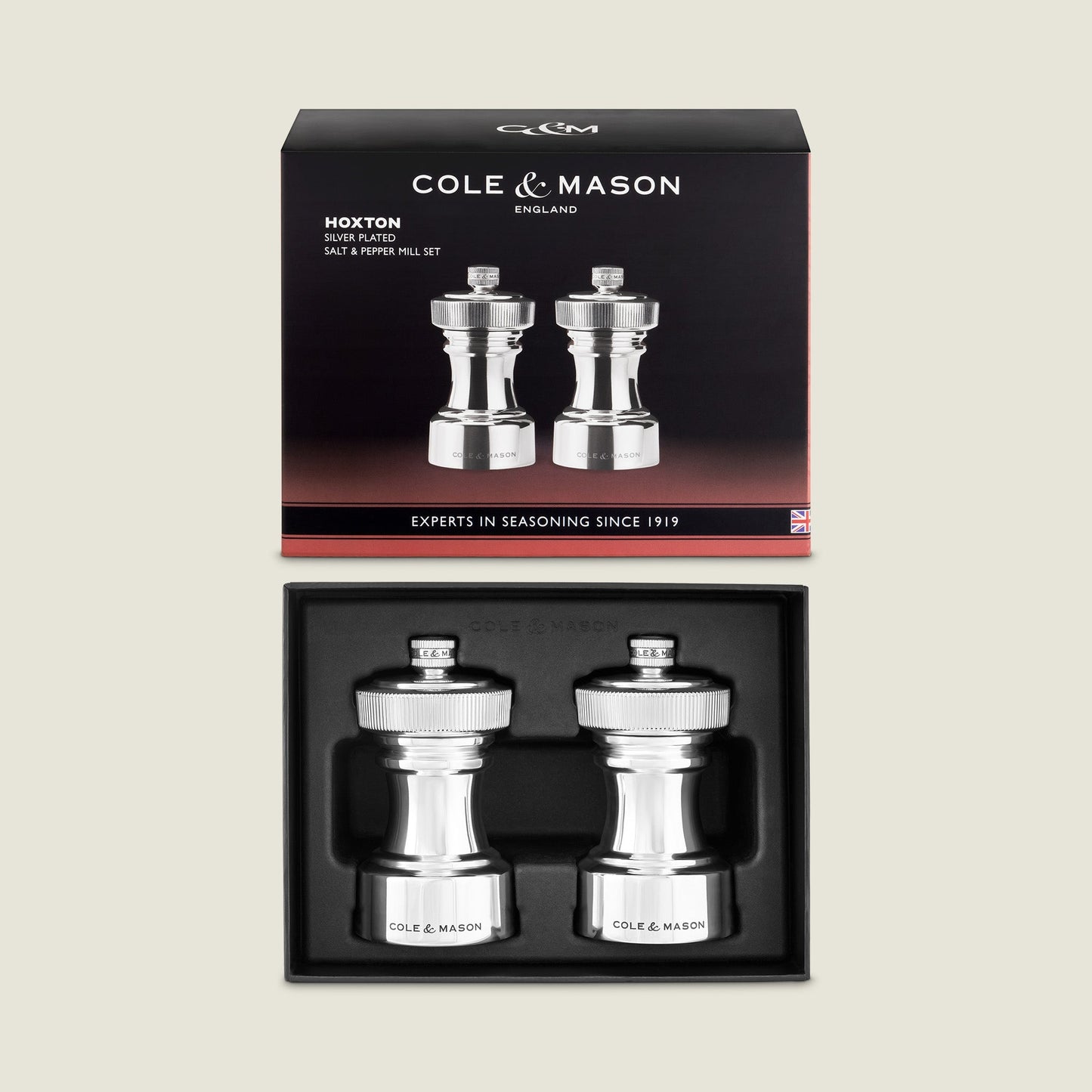 Cole & Mason Hoxton Silver Plated Salt & Pepper Mill Set