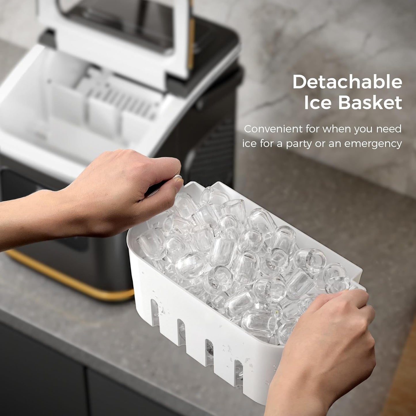 Countertop Ice Maker 9 Bullet Ice Cubes in 6 Mins, Z5812K