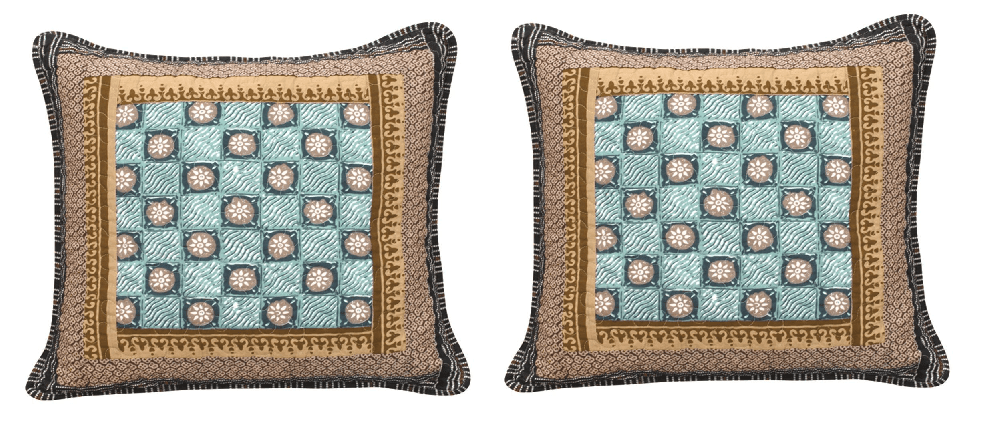 DaDa Bedding Set of Two Gallery of Roses Bohemian Cushion Covers - 2-PCS - 18" (JHW-546-CC)