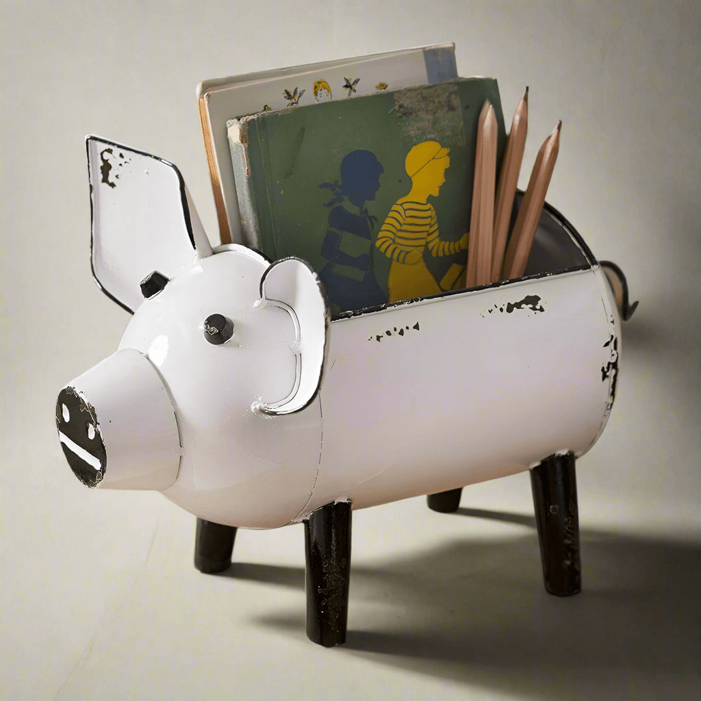 Rustic Pig Storage Organizer