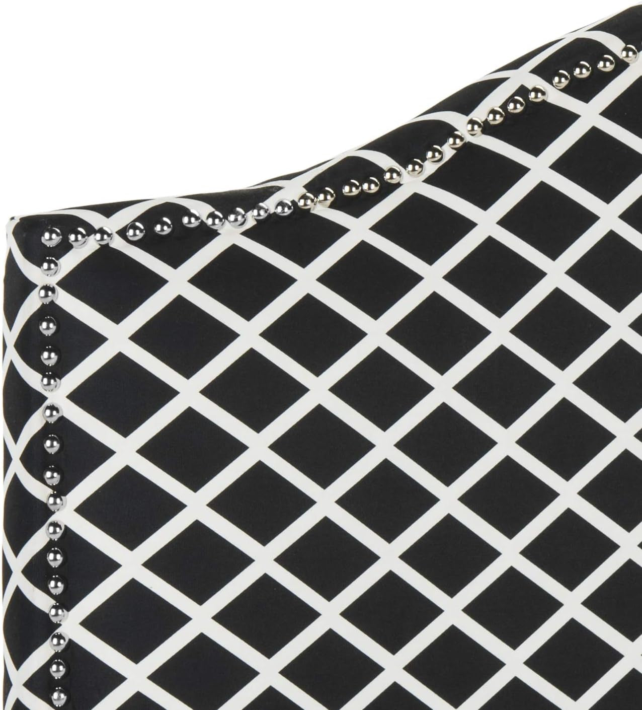 Stylish Black and White Lattice Headboard for Bedrooms