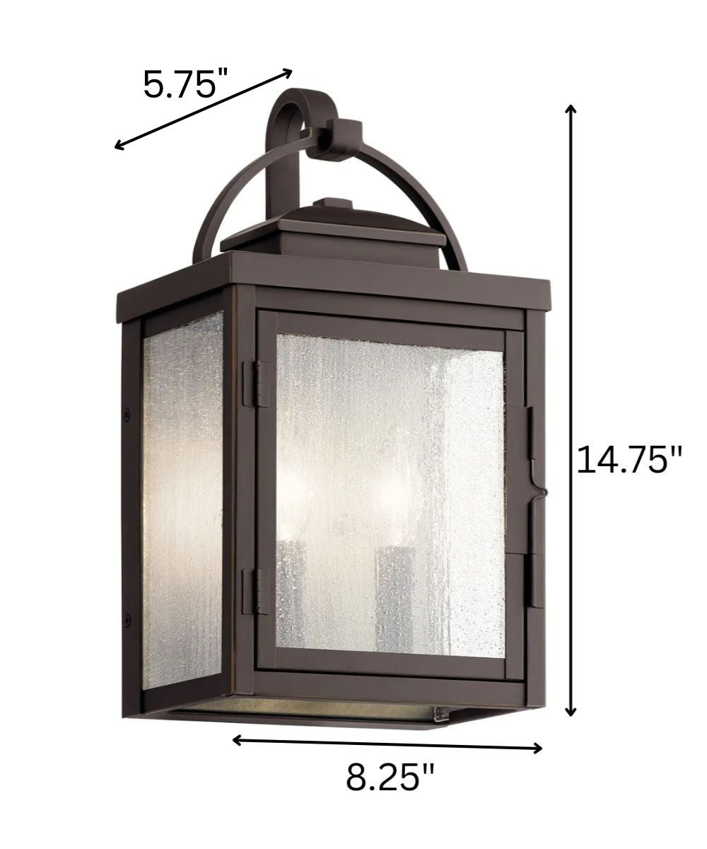 Carlson 15"H 2-Light Bronze Finish Outdoor Wall Lantern by Kichler
