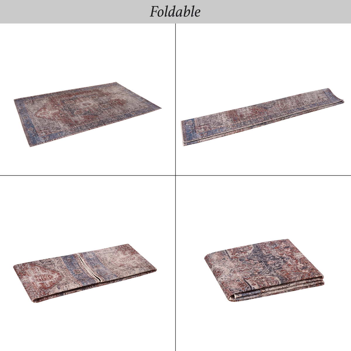 MAVAL Burgundy Washable Runner Rug 2'6'' x 10'