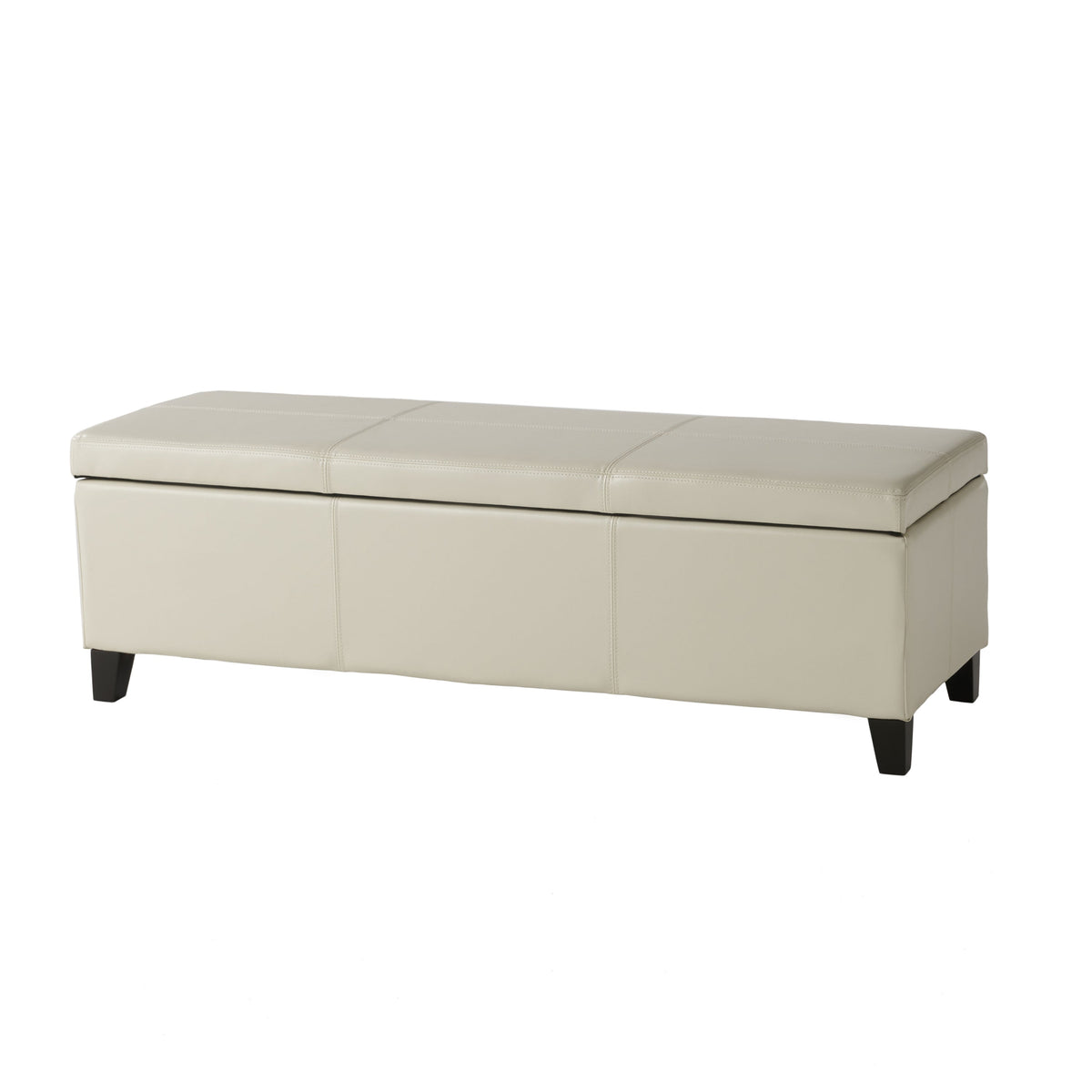 Upholstered PU Leather Storage Ottoman