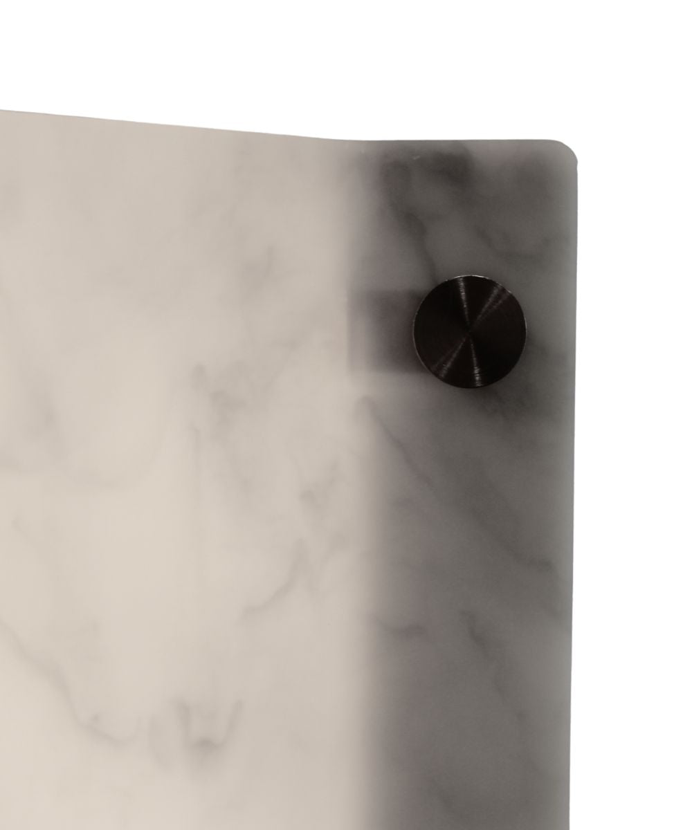 Pop Steady 15x15x9 Faux Marbled Alabaster Shallow Drum Square Lampshade