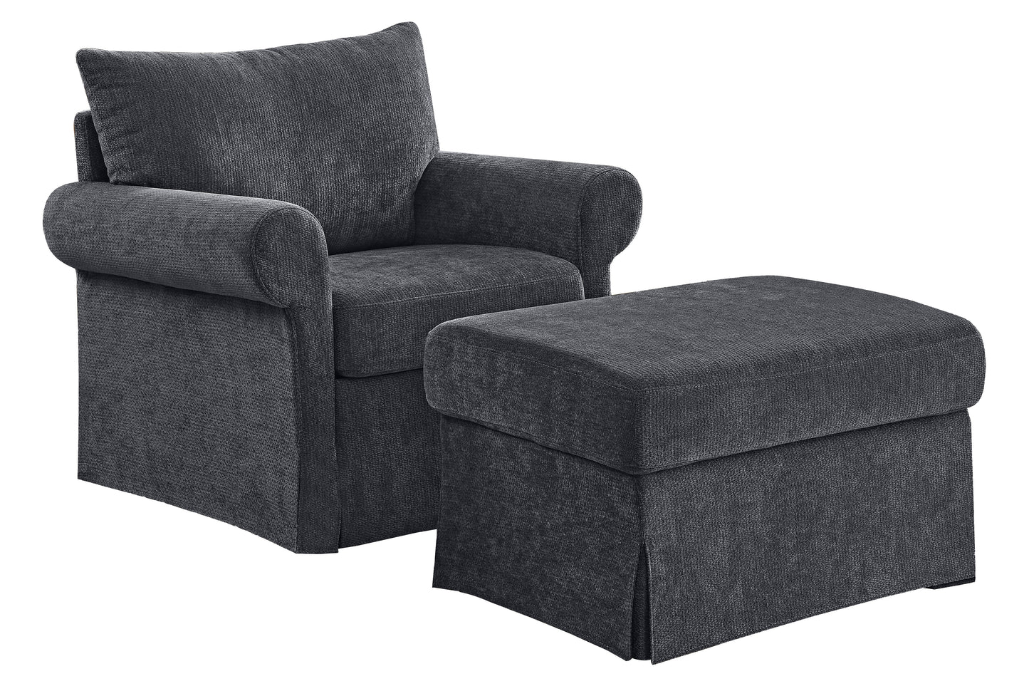 37.5" Accent Chair with Ottoman