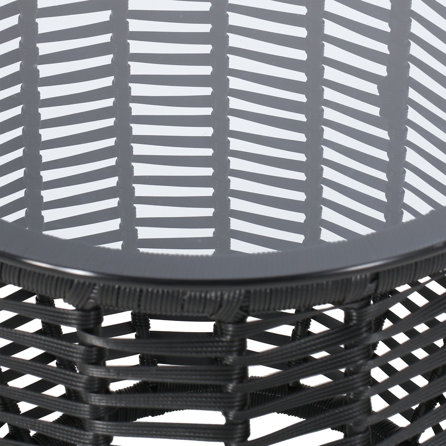 Boho ARIAS Side Table with Tempered Glass Top and Rattan Wrap