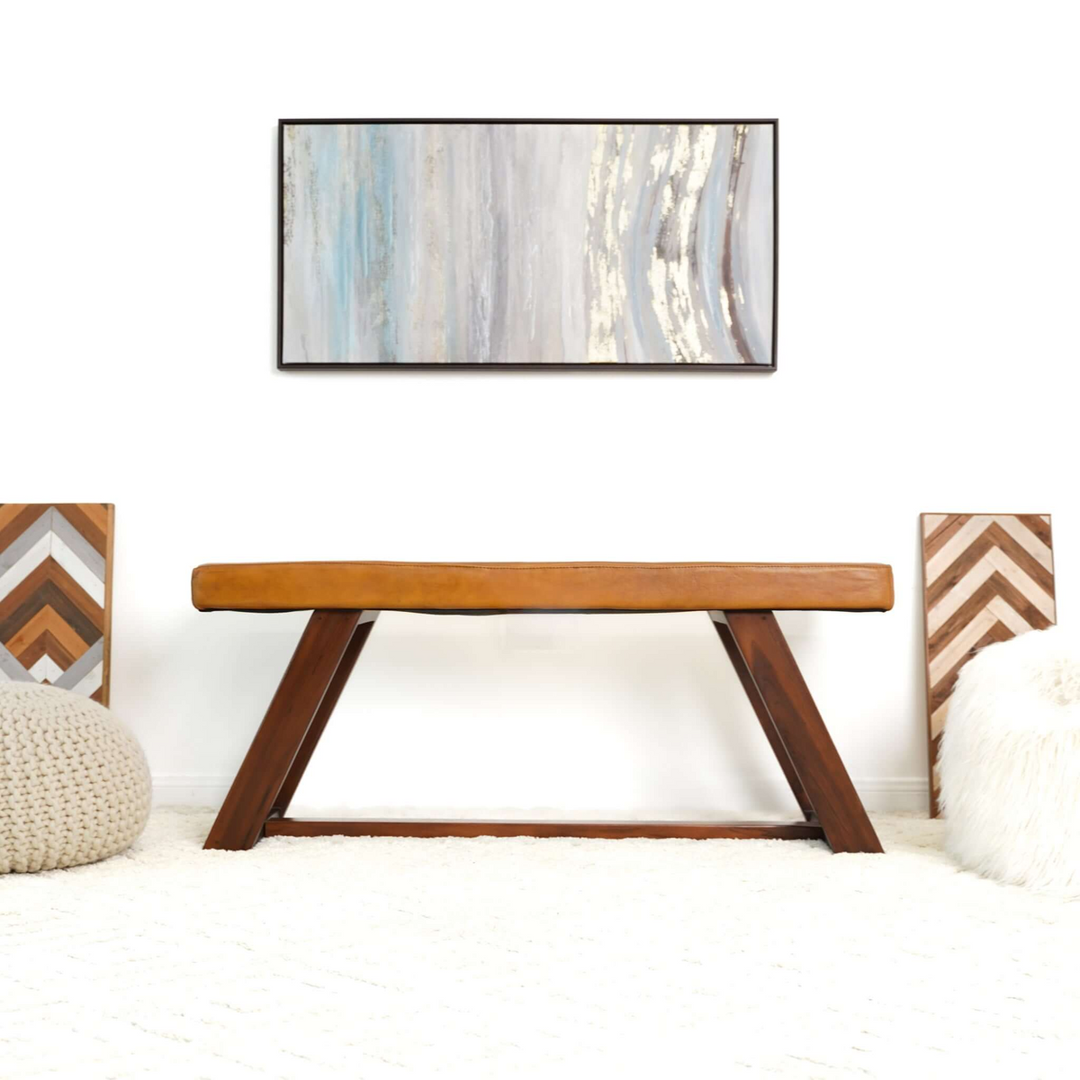 Marley Genuine Leather Bench