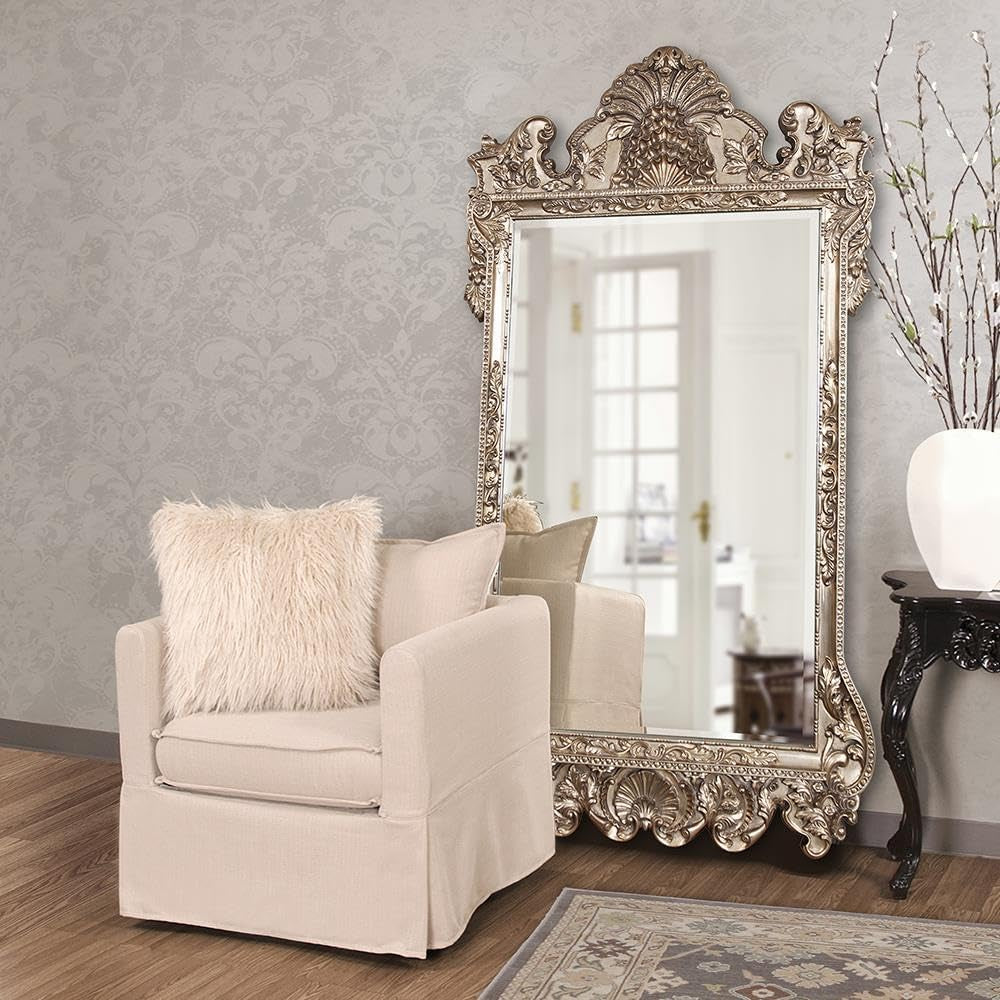 Howard Elliott Marquette Antique Oversized Full Length Mirror Silver Leaf 49x84