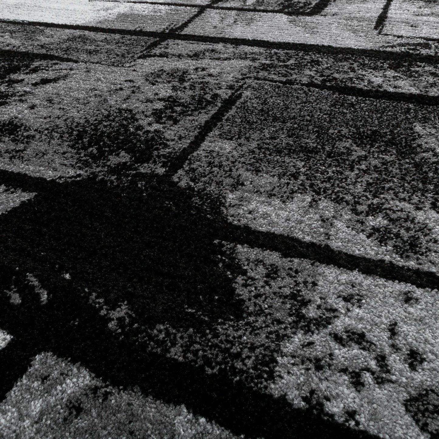 Black White Area Rug Montreal Abstract Paint Effect