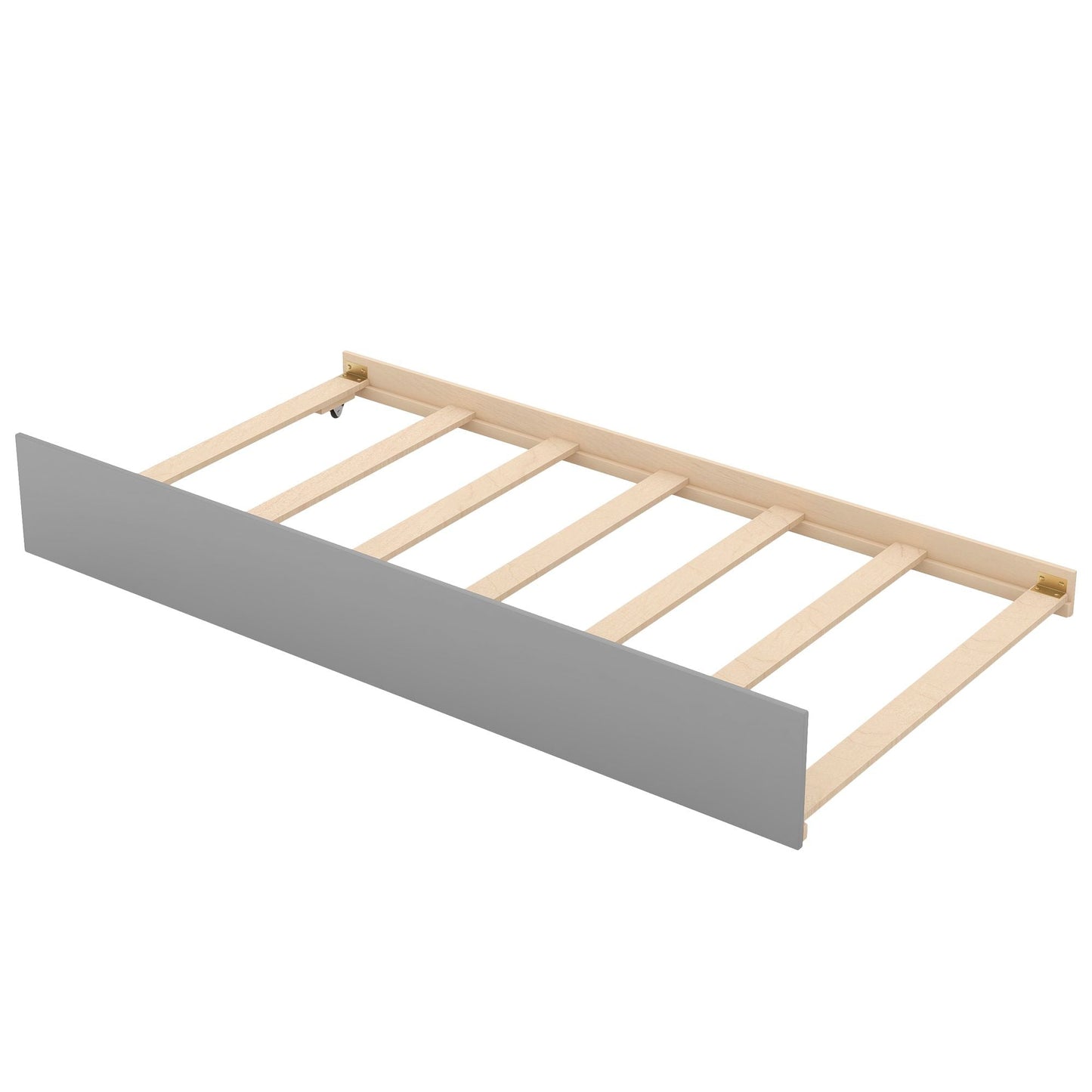 Storage-Enhanced Twin Over Twin Wood Bunk Bed with Trundle, Gray | Just Better Bunk Beds