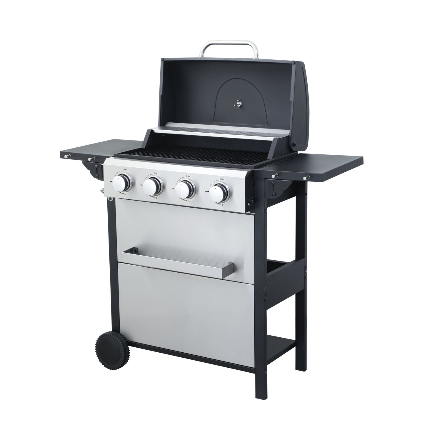 4-Burner Propane BBQ Grill β 34,200 BTU with Foldable Table & Hooks