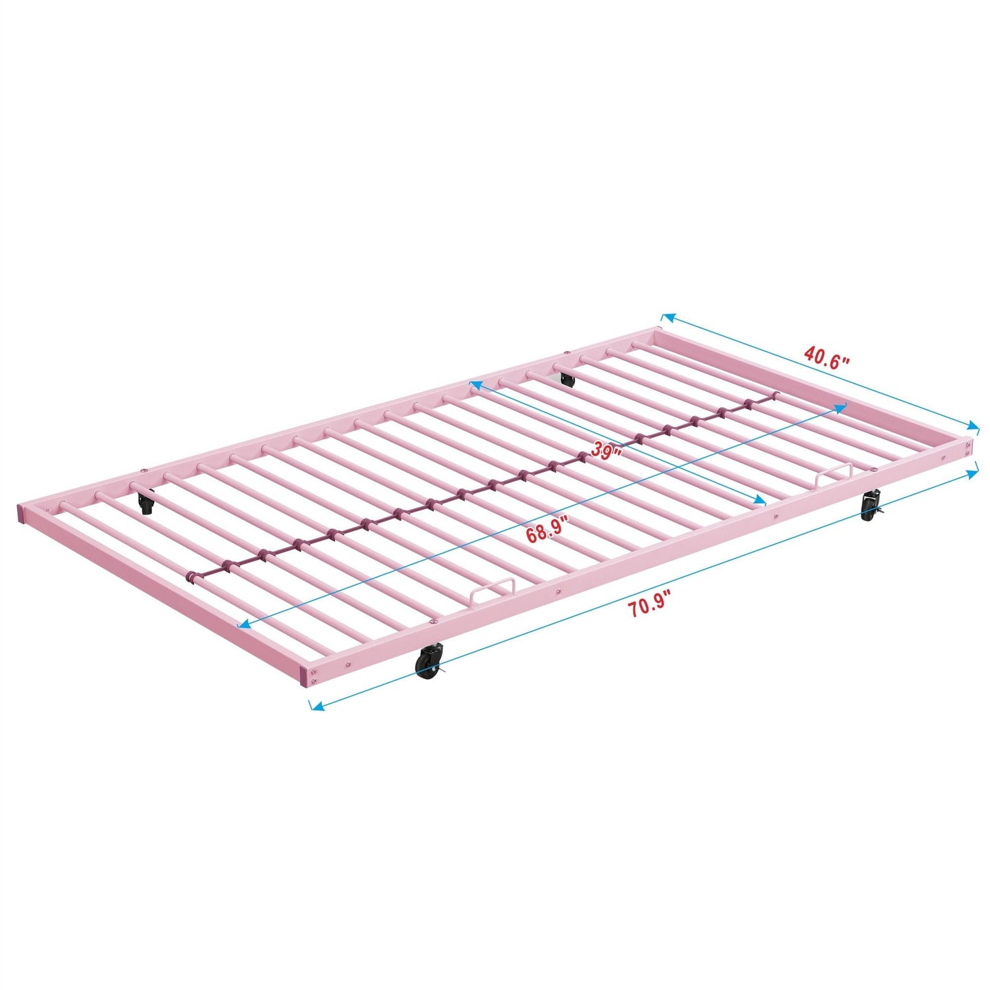 Heavy-Duty Twin Metal Bunk Bed with Trundle and Guard Rail, Multiple Colors | Just Better Bunk Beds