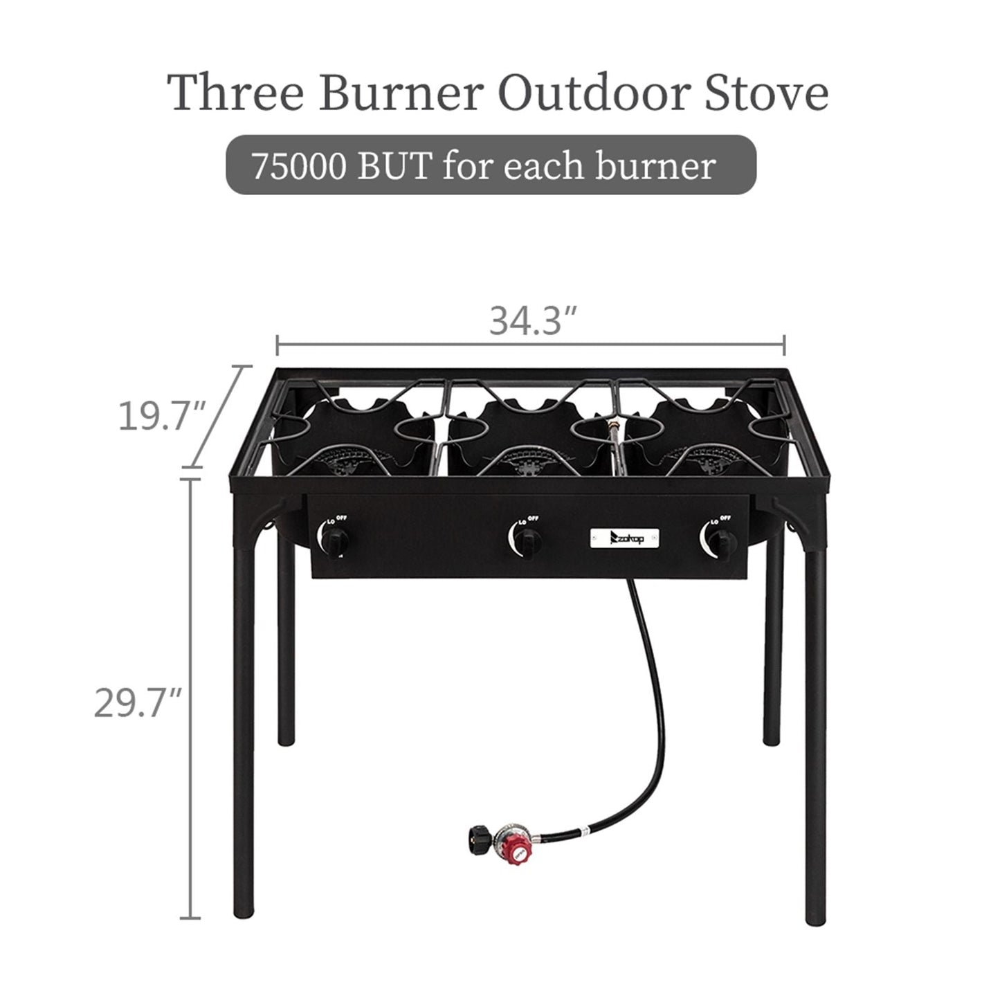 225,000 BTU Outdoor Propane Camp Stove β 3 Burner Cooker