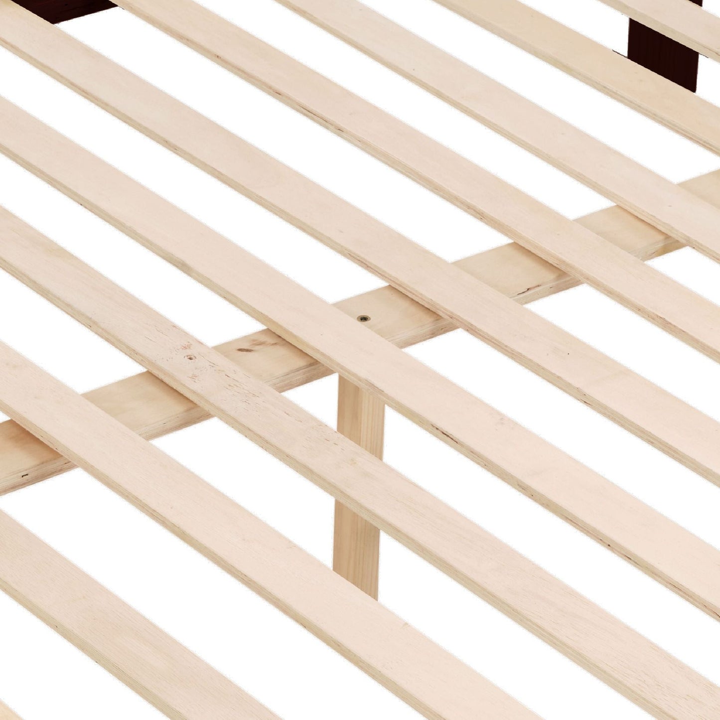 Durable Twin Over Full Wood Bunk Bed with Thick Posts, High Guardrail, Ladder, Espresso | Just Better Bunk Beds
