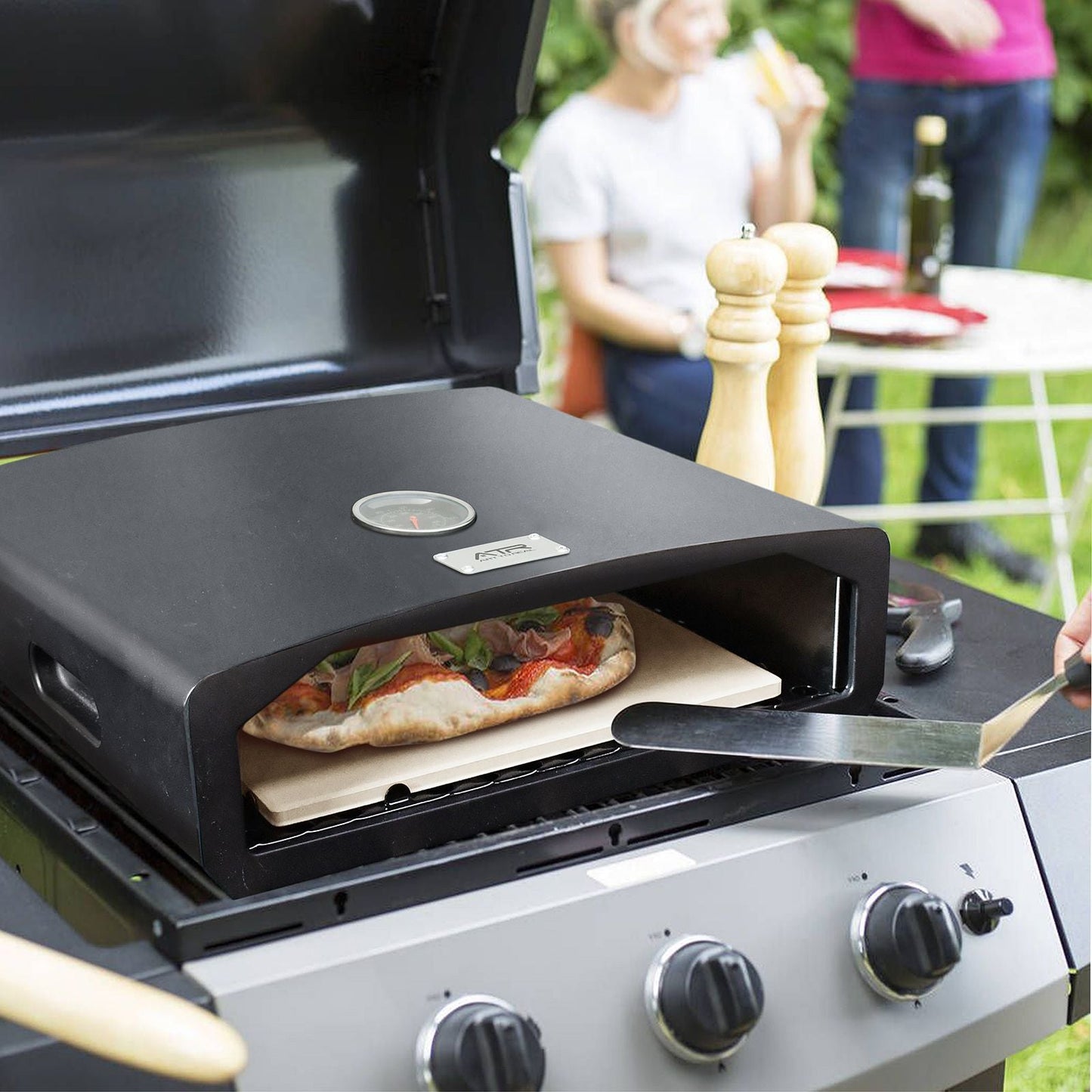 Portable Outdoor Pizza Oven โ Gas Stove Top with Stone Included